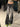 FLORAL FLARE LEG JEANS BLACK PRINT COTTON BLEND