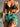 FLORAL THREE-PIECE SWIMSUIT SET - BLACK AND GREEN BIKINI SET