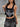 GRAPHIC PRINT BLACK TANK TOP COLLAR VEST