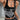 GRAPHIC PRINT BLACK TANK TOP COLLAR VEST