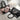 GRAY AND BLACK VELVET SHOULDER BAG WITH PINK ACCENTS Y2K VINTAGE