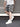 GRAY DENIM CARGO SHORTS WASHED RIPPED DENIM