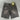 GRAY DENIM SHORTS GEOMETRIC STAR PATCHWORK