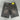 GRAY DENIM SHORTS GEOMETRIC STAR PATCHWORK