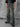 GRAY FRINGED DENIM PANTS MID WAIST STRAIGHT LEG DESIGN