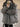 GRAY HOODED PUFFER JACKET WITH HEART EMBELLISHMENTS