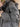 GRAY HOODED PUFFER JACKET WITH HEART EMBELLISHMENTS