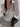GRAY LAYERED RUFFLE SKIRT AND LONG SLEEVE KNIT TOP SET SLIM FIT