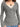 GRAY RIBBED KNIT TOP GEOMETRIC PRINT LONG SLEEVE