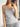 GRAY RUFFLED CAMISOLE WITH ELEGANT SQUARE NECKLINE