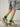 GREEN AND WHITE PLATFORM SNEAKERS WITH ROUND TOE RUBBER OUTSOLES