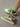 GREEN AND WHITE PLATFORM SNEAKERS WITH ROUND TOE RUBBER OUTSOLES