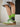 GREEN AND WHITE PLATFORM SNEAKERS WITH ROUND TOE RUBBER OUTSOLES