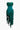 GREEN MIDI DRESS WITH LEAF EMBELLISHMENTS AND RUFFLE FRINGE DETAILS