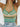 HALTER TOP GREEN KNIT CAMI STRIPED PATTERN