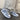 HEART-ACCENT SNEAKERS EN FORME EN CUIR - GRAY AND WHITE DESIGN