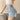 HIGH-WAISTED DENIM SHORTS IN LIGHT BLUE