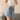 HIGH-WAISTED DENIM SHORTS IN LIGHT BLUE