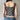 LACE TRIM CAMISOLE TOP PLAID PRINT