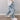 LIGHT BLUE BAGGY FIT JEANS WITH BLACK CROSS DESIGNS