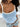 LIGHT BLUE COLOR BLOCK RIBBED TANK TOP Y2K