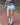 LIGHT BLUE DOUBLE PLEATED MINI SKIRT