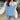 LIGHT BLUE KNITTED VEST WITH FLORAL EMBROIDERY FOR WOMEN
