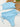 LIGHT BLUE RUCHED BIKINI SWIMSUIT SPLIT HIGH-STRETCH KNIT
