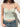 LIGHT GREEN LACE-TRIMMED CORSET TOP Y2K VINTAGE SLIM FIT