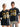 LOOSE FIT BLACK AND GOLD JERSEYS WITH CREW NECK DESIGN