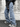 LOOSE-FITTING BLUE CARGO JEANS WITH ANKLE STRAPS SLIM STRAIGHT FIT