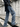 LOOSE-FITTING BLUE CARGO JEANS WITH ANKLE STRAPS SLIM STRAIGHT FIT