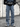 LOOSE-FITTING BLUE CARGO JEANS WITH ANKLE STRAPS SLIM STRAIGHT FIT