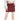 MAROON PLAID MINI SKIRT WITH BELT FOR WOMEN