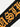 BLACK JEANS WITH ORANGE GOTHIC LETTERING REGULAR FIT CONTOUR JEANS