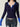 NAVY AND BLUE LONG-SLEEVED TOP WITH COLOR BLOCK DESIGN