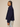 NAVY BLUE FLEECE JACKET WITH OVERSIZED DROPPED SHOULDER DESIGN