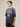 NAVY BLUE OVERSIZED COTTON T-SHIRT - BLUE OVERSIZED COTTON