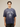 NAVY BLUE OVERSIZED COTTON T-SHIRT - BLUE OVERSIZED COTTON
