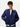 NAVY BLUE QUILTED JACKET WITH WHITE COLLAR UNISEX OUTERWEAR