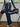NAVY BLUE SWEATPANTS WITH WHITE STRIPES - RETRO GIRLS LOOSE FIT