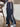NAVY BLUE SWEATPANTS WITH WHITE STRIPES - RETRO GIRLS LOOSE FIT
