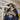 NAVY BLUE ZIP-UP HOODIE Y2K BEIGE OVERSIZE STYLE