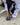 NAVY TRACK PANTS WITH PINK COQUETTE BOWS