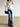 OFF SHOULDER EVENING DRESS SOLID COLOR EVENING CELESTE
