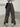 OLIVE GREEN CARGO PANTS WITH ADJUSTABLE DRAWSTRING AND LOOSE FIT