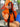 ORANGE HOODED SWEATSHIRT WITH ALPHABET PRINT Y2K STYLE
