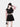 PINK AND BLACK VARSITY JACKET AND PLEATED SKIRT SET