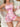 PINK BOW ROMPER STYLISH PINK RANDOM PRINTING