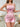 PINK BOW ROMPER STYLISH PINK RANDOM PRINTING
